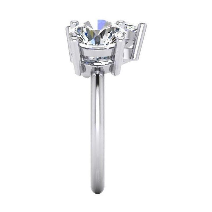 Toi et Moi Two Stone Round & Pear Diamond Ring 4 Carats White Gold 14K - Engagement Ring-harrychadent.ca