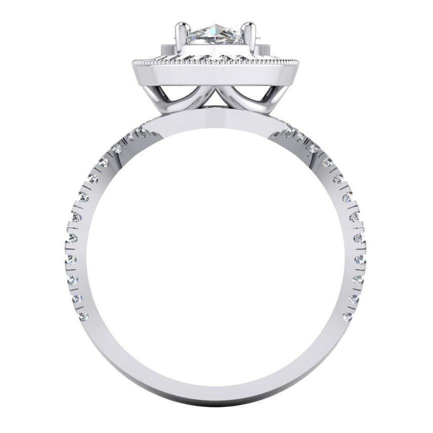 White Gold Marquise Diamond Halo Engagement Ring 4.50 Carats New - Engagement Ring-harrychadent.ca