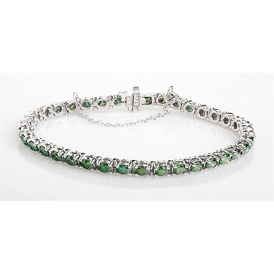 10.50 Ct Green Gemstone Tennis Bracelet 14K White Gold - Gemstone Bracelet-harrychadent.ca