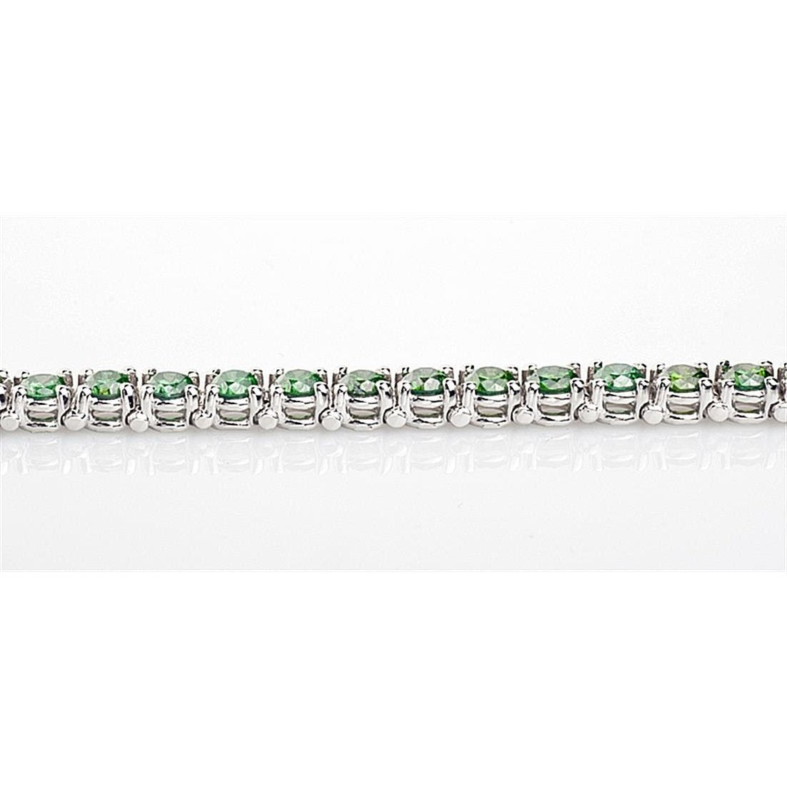 10.50 Ct Green Gemstone Tennis Bracelet 14K White Gold - Gemstone Bracelet-harrychadent.ca