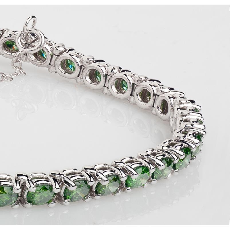 10.50 Ct Green Gemstone Tennis Bracelet 14K White Gold - Gemstone Bracelet-harrychadent.ca