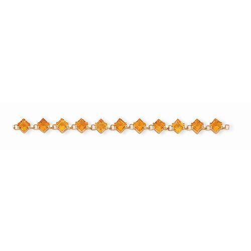 14K Yellow Gold Diamond Fancy Citrine 14 Carats Bracelet - Gemstone Bracelet-harrychadent.ca