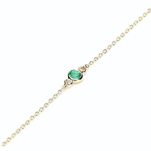 2 Carats Green Emerald Bezel Set Bracelet Yellow Gold 14K - Gemstone Bracelet-harrychadent.ca