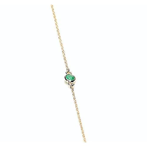 2 Carats Green Emerald Bezel Set Bracelet Yellow Gold 14K - Gemstone Bracelet-harrychadent.ca