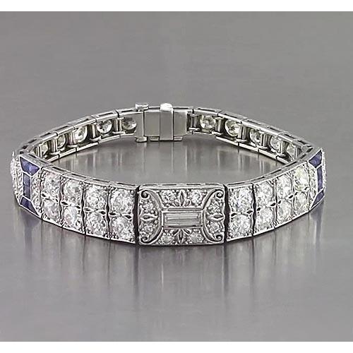 Antique Style Women Bracelet Sapphire And Diamond 24.80 Carats - Gemstone Bracelet-harrychadent.ca