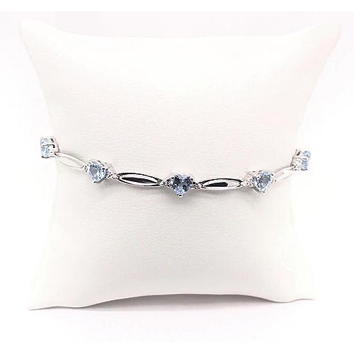 Aquamarine Heart Shape Diamond Bracelet 9.54 Carats Jewelry - Gemstone Bracelet-harrychadent.ca