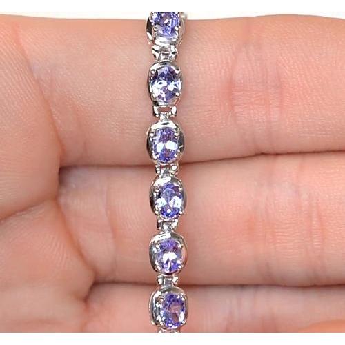 Blue Sapphire Diamond Tennis Bracelet Prong Set 18 Carats Jewelry - Gemstone Bracelet-harrychadent.ca