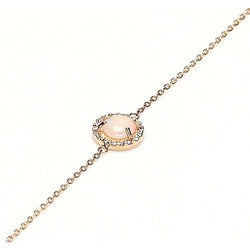 Bracelet Round Opal Diamond Bezel Set 6.75 Carats Yellow Gold 14K