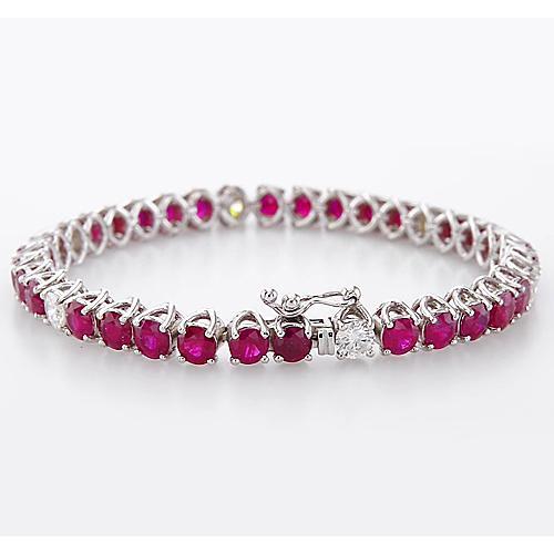 Diamond Ruby Tennis Bracelet 44.75 Carats Prong Set Women Jewelry - Gemstone Bracelet-harrychadent.ca