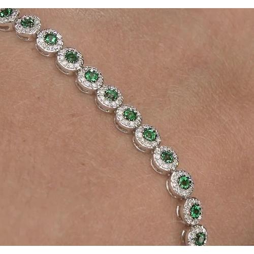Diamond Tennis Bracelet 12 Carats Green Sapphire Prong Set - Gemstone Bracelet-harrychadent.ca