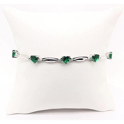 Green Emerald Heart Shape Diamond Bracelet 9.54 Carats Jewelry - Gemstone Bracelet-harrychadent.ca