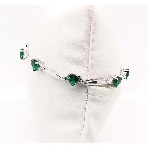 Green Emerald Heart Shape Diamond Bracelet 9.54 Carats Jewelry - Gemstone Bracelet-harrychadent.ca