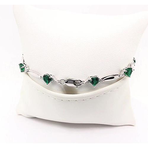 Green Emerald Heart Shape Diamond Bracelet 9.54 Carats Jewelry - Gemstone Bracelet-harrychadent.ca