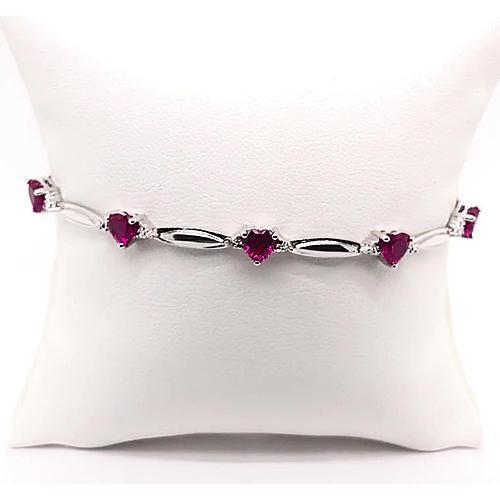 Heart Shape Rhodolite Garnet Diamond Bracelet 9.54 Carats Jewelry New - Gemstone Bracelet-harrychadent.ca