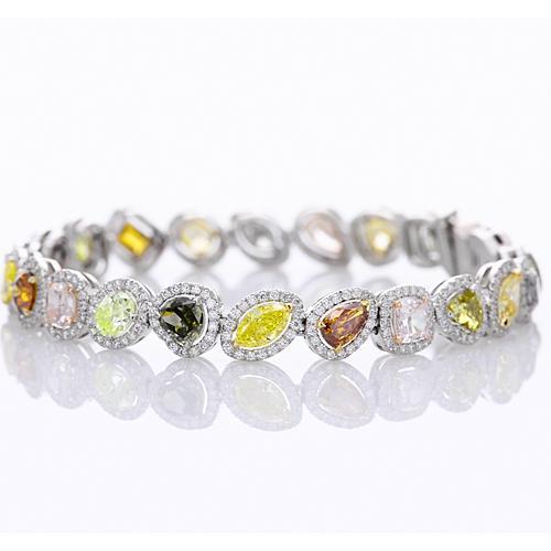 Multi Shaped & Colored Sapphire Tennis Bracelet 28.60 Carats Jewelry - Gemstone Bracelet-harrychadent.ca