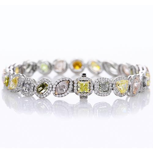 Multi Shaped & Colored Sapphire Tennis Bracelet 28.60 Carats Jewelry - Gemstone Bracelet-harrychadent.ca