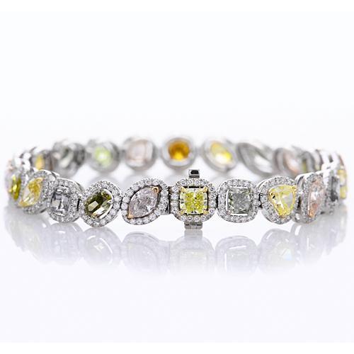 Multi Shaped & Colored Sapphire Tennis Bracelet 28.60 Carats Jewelry - Gemstone Bracelet-harrychadent.ca