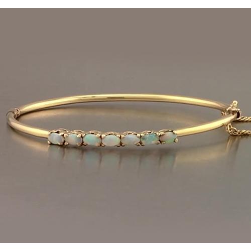 Opal Bangle 5.25 Carats Yellow Gold Women Jewelry New - Gemstone Bracelet-harrychadent.ca