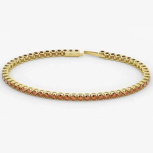 Orange Sapphire Tennis Bracelet 5.90 Carats Jewelry New - Gemstone Bracelet-harrychadent.ca