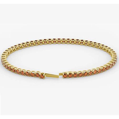Orange Sapphire Tennis Bracelet 5.90 Carats Jewelry New - Gemstone Bracelet-harrychadent.ca