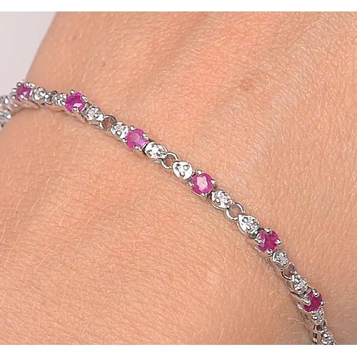 Pink Sapphire Diamond Tennis Bracelet 9 Carats Women Jewelry New - Gemstone Bracelet-harrychadent.ca