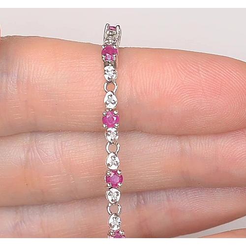Pink Sapphire Diamond Tennis Bracelet 9 Carats Women Jewelry New - Gemstone Bracelet-harrychadent.ca