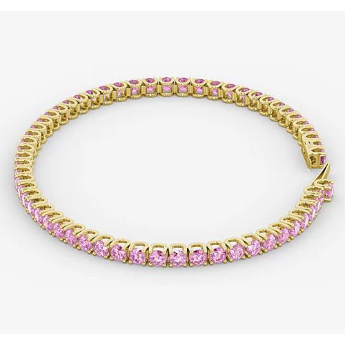 Pink Sapphire Tennis Bracelet 5.90 Carats Women White Gold Jewelry - Gemstone Bracelet-harrychadent.ca