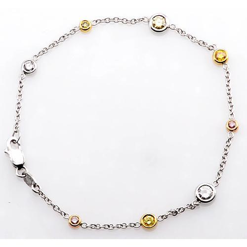 Pink & Yellow Sapphire Diamond Bracelet 2.95 Carats Women Jewelry - Gemstone Bracelet-harrychadent.ca