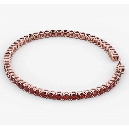 Ruby Tennis Bracelet Rose Gold 5.90 Carats Jewelry New - Gemstone Bracelet-harrychadent.ca