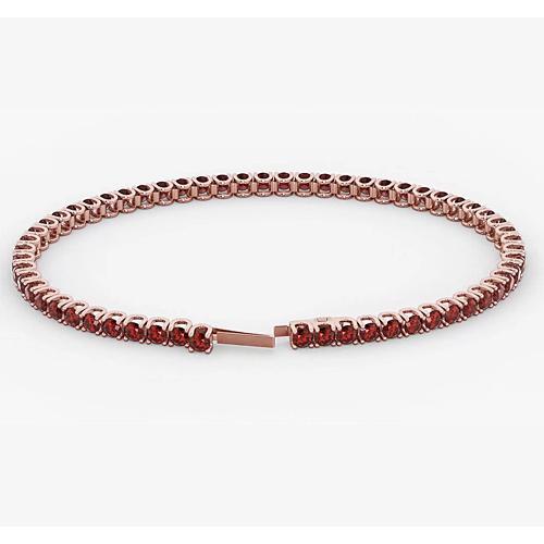 Ruby Tennis Bracelet Rose Gold 5.90 Carats Jewelry New - Gemstone Bracelet-harrychadent.ca