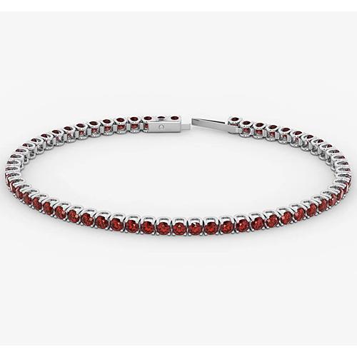 Ruby Tennis Bracelet White Gold 14K 5.90 Carats Jewelry New - Gemstone Bracelet-harrychadent.ca