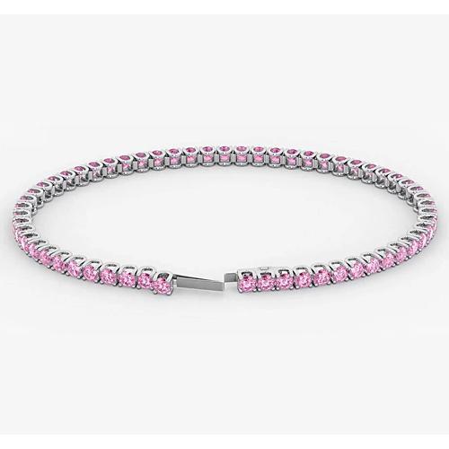 Tennis Bracelet Pink Sapphire 5.90 Carats White Gold Women Jewelry - Gemstone Bracelet-harrychadent.ca