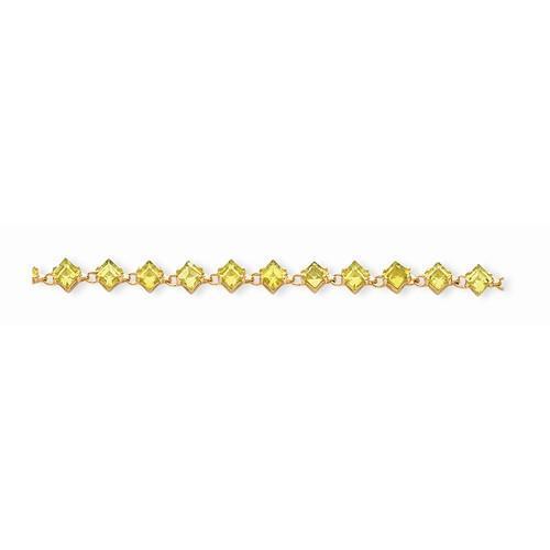 Yellow Gold Diamond-Shaped Fancy Yellow Sapphire 18 Carats Bracelet - Gemstone Bracelet-harrychadent.ca