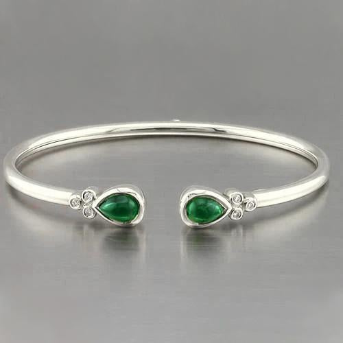 Yellow Gold Green Emerald Gemstone Bracelet 2.30 Carats Women Jewelry New - Gemstone Bracelet-harrychadent.ca