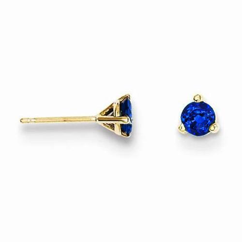 1.50 Carats Round Blue Sapphire Stone Stud Earrings - Gemstone Earring-harrychadent.ca