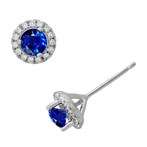 2.30 Ct Ceylon Sapphire Women Studs Earring Jewelry White Gold 14K - Gemstone Earring-harrychadent.ca