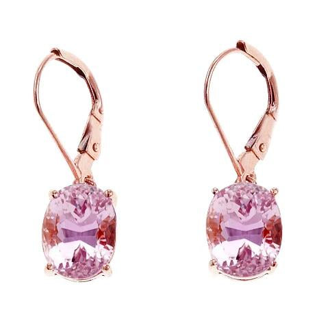 29 Ct Prong Set Pink Kunzite Dangle Earrings 14K Rose Gold - Gemstone Earring-harrychadent.ca