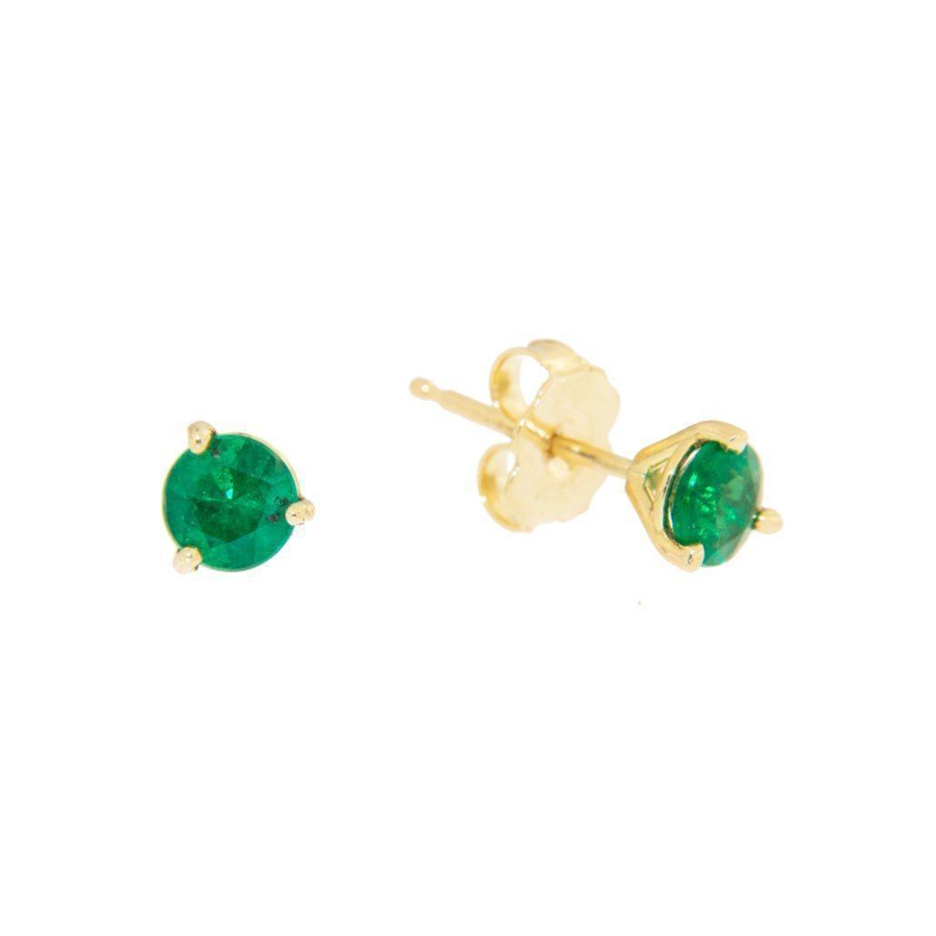 4.50 Ct Green Emerald Round Cut Stud Earring - Gemstone Earring-harrychadent.ca