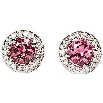 8.70 Carats Round Tourmaline With Pave Diamonds Stud Earrings - Gemstone Earring-harrychadent.ca