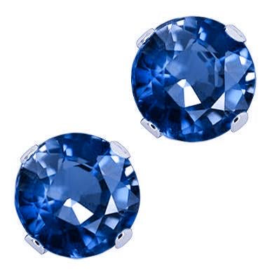 Blue Sapphire Studs 2.30 Carats Ceylon - Gemstone Earring-harrychadent.ca