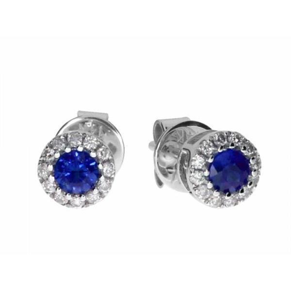 Brilliant Cut Sapphire And Diamond 3 Ct Stud Earring White Gold - Gemstone Earring-harrychadent.ca