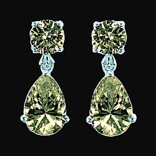 Cognac Diamonds Dangle Earrings 2.50 Carats Fancy Color - Gemstone Earring-harrychadent.ca
