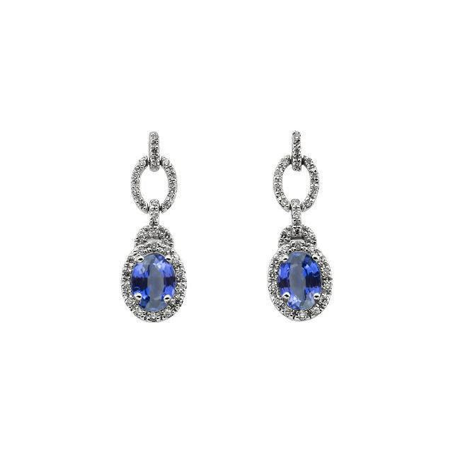 Fancy Sri Lanka Sapphire And Diamond Earrings 6 Carats New - Gemstone Earring-harrychadent.ca