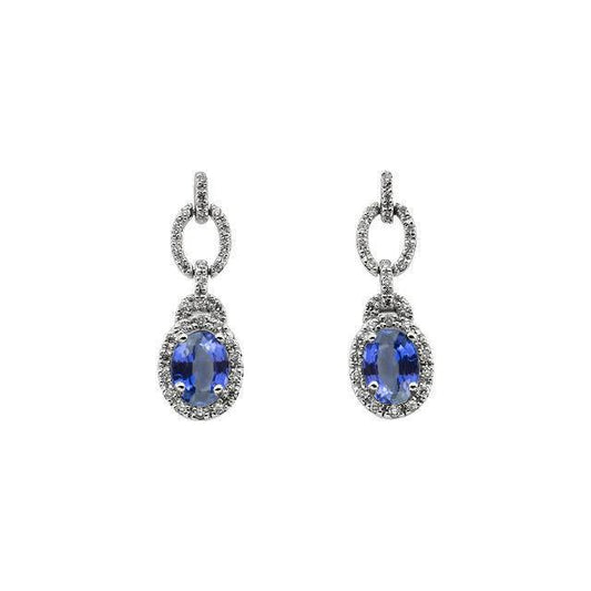 Fancy Sri Lanka Sapphire And Diamond Earrings 6 Carats New - Gemstone Earring-harrychadent.ca