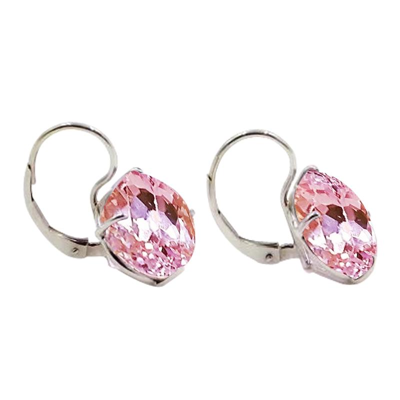 Round Cut Pink Kunzite White Gold 14K Women Dangle Earrings 20 Ct - Gemstone Earring-harrychadent.ca