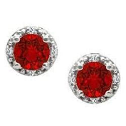 Round Cut Red Ruby Diamond Stud 4.50 Carats Earring Women Jewelry