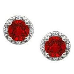 Round Cut Red Ruby Diamond Stud 4.50 Carats Earring Women Jewelry - Gemstone Earring-harrychadent.ca