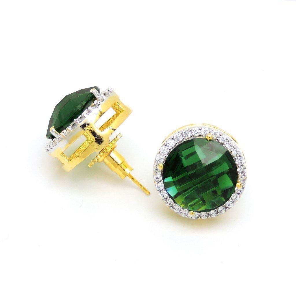 Stud Tourmaline Diamond Earring Women Gold Gemstone Jewelry 9.56 Ct - Gemstone Earring-harrychadent.ca