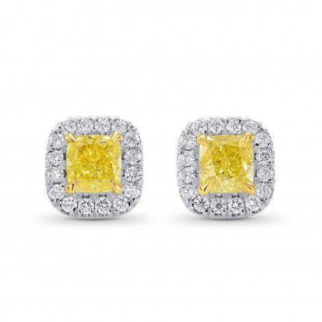 Women 14K White Gold Citrine Diamond Stud Halo Earring 13 Carats - Gemstone Earring-harrychadent.ca