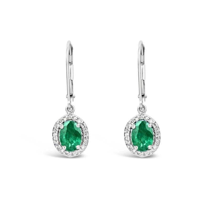 Women Dangle Earrings Green Emerald And Diamonds 5.30 Carats - Gemstone Earring-harrychadent.ca